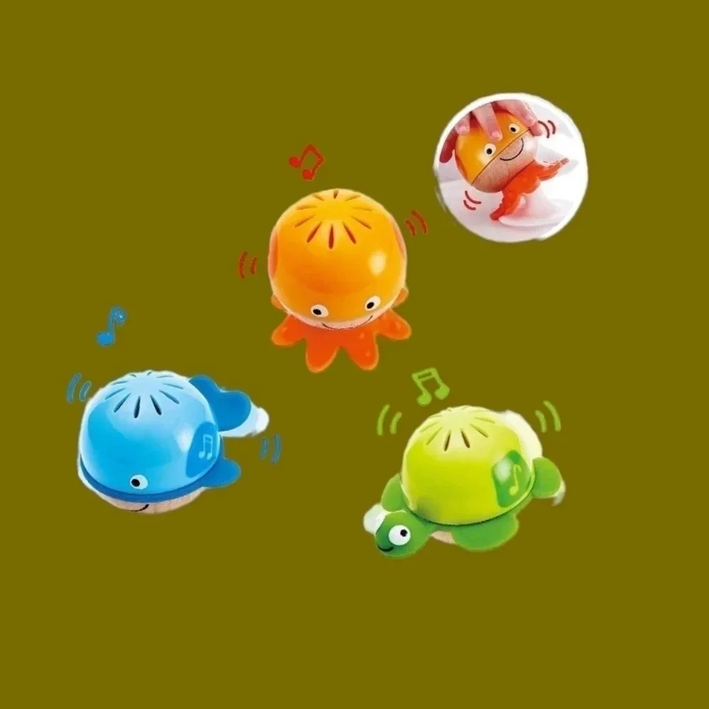 Hape: Stay-Put Sea Animal Suction Cup Rattle Set for Infant & Toddler 3 Pcs